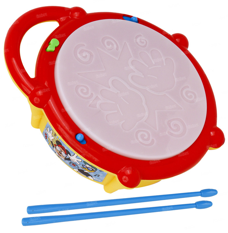 FIDDLERZ Musical Toys for Kids Flash Drum with Light and Sticks to Play for Boys Girls(Red)