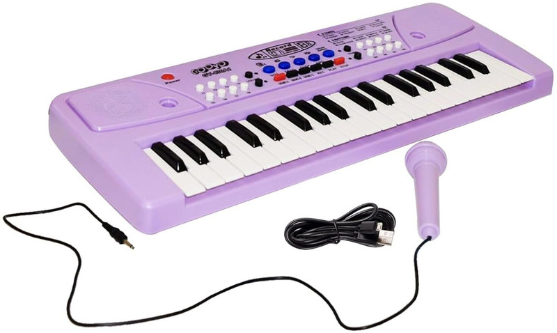 AR KIDS TOYS Musical Piano Keyboard with Microphone | 37 Keys, 8 Rhythms 8 Tones Toy For Kids(Purple)