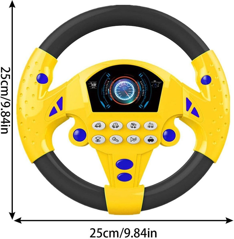 KCR Kids musical Steering Wheel Simulator toy baby Early Educational Toy, Pack of 1(Multicolor)