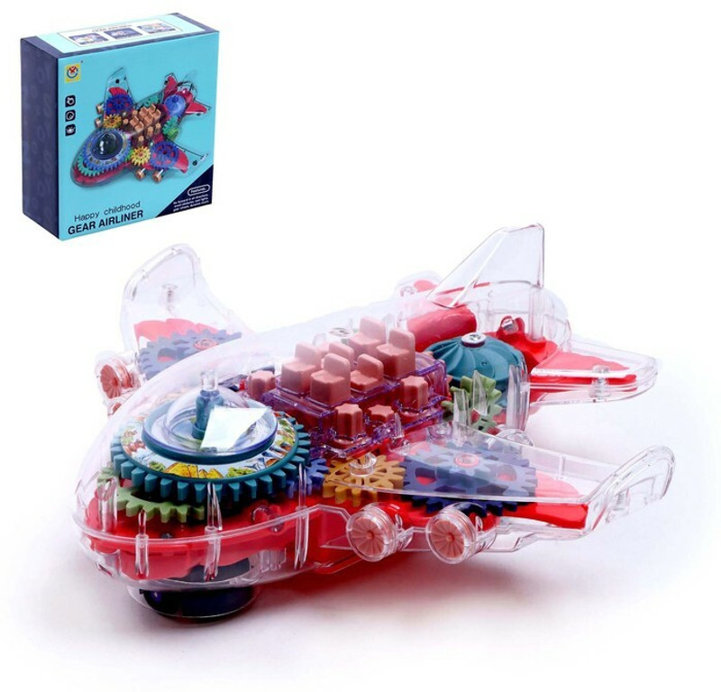 RutuFF Transparant Gear Universal Air Plane Electric Flash Light Musical Toy(Multicolor)