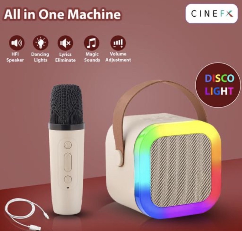 Moniva jewels K12 karaoke portable speaker with mic for kids(Multicolor)