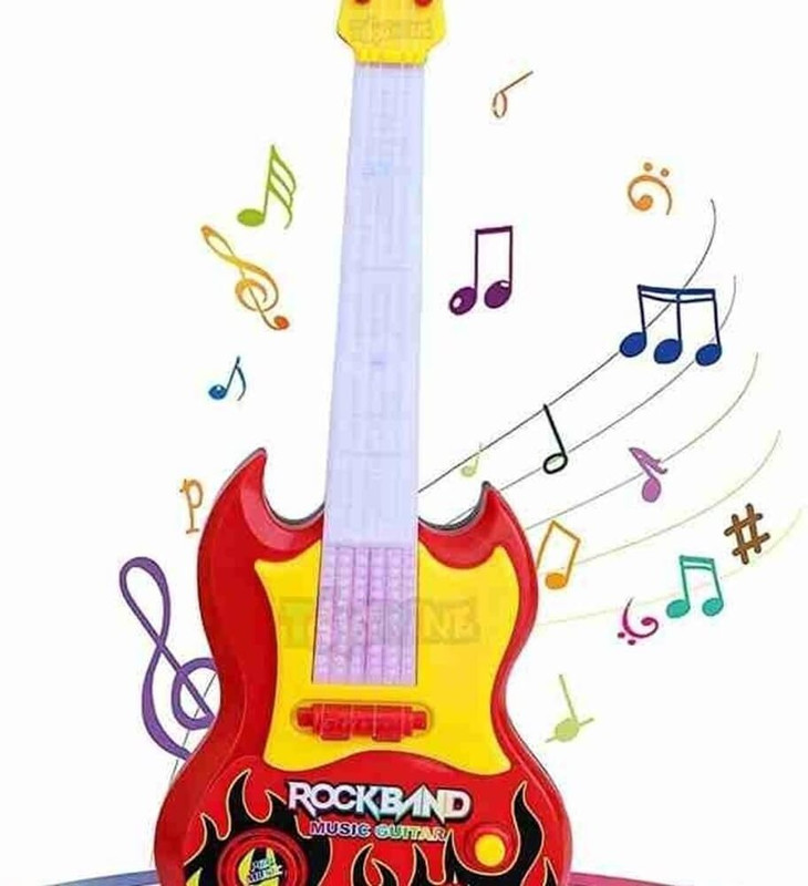 Goyal's Musical Guitar with Light and Pre-stored Notes with Nylon Wires (15Inches)(Multicolor)