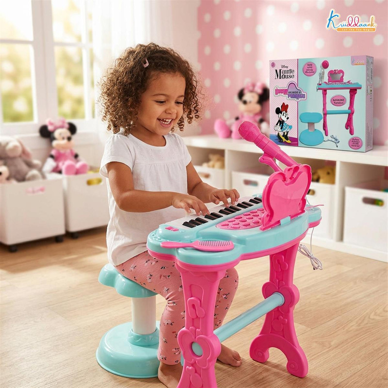 Disney Babies Musical Keyboard Piano with Microphone(Pink)