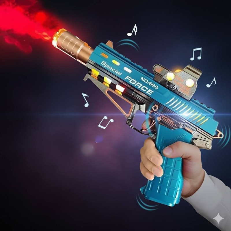 Xcillince Toys Smoke Effect Toy Gun with LED Lights & Recoil Simulation(Multicolor)