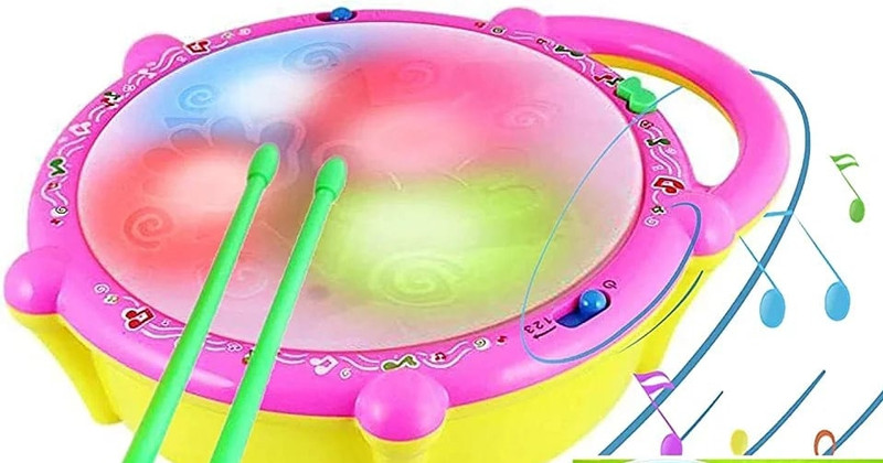 SOPALI Flash Drum light with music bit on drum toy for kids(Multicolor)