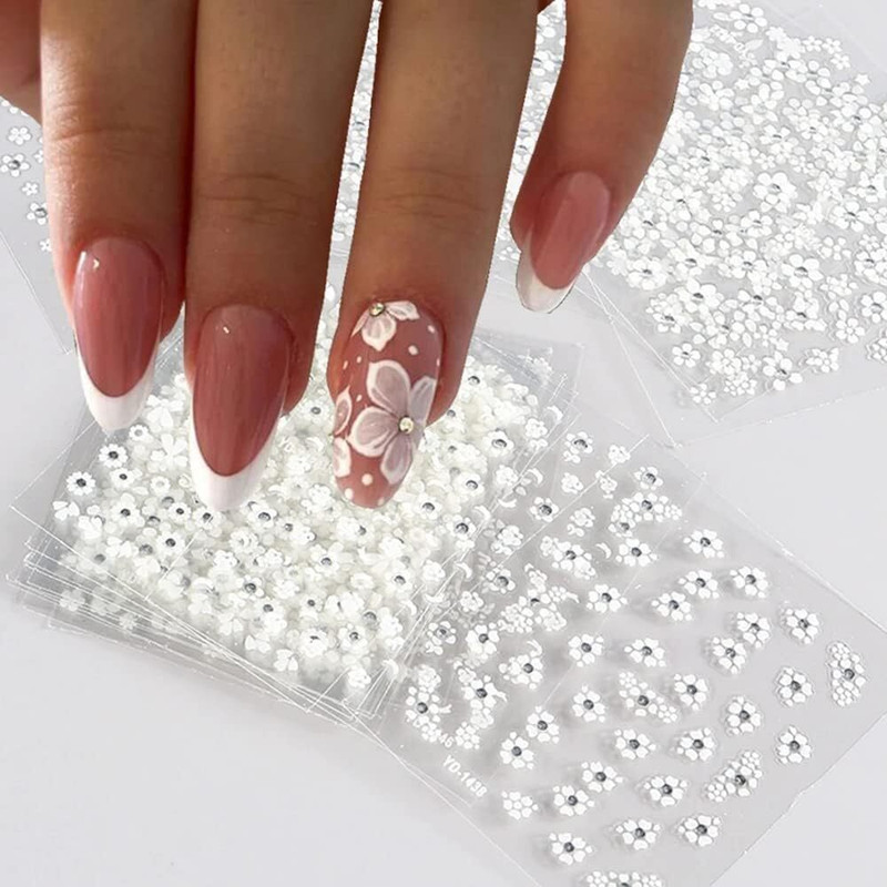 StyleShark 18 Sheets 3d White Nail Art Stickers(White)