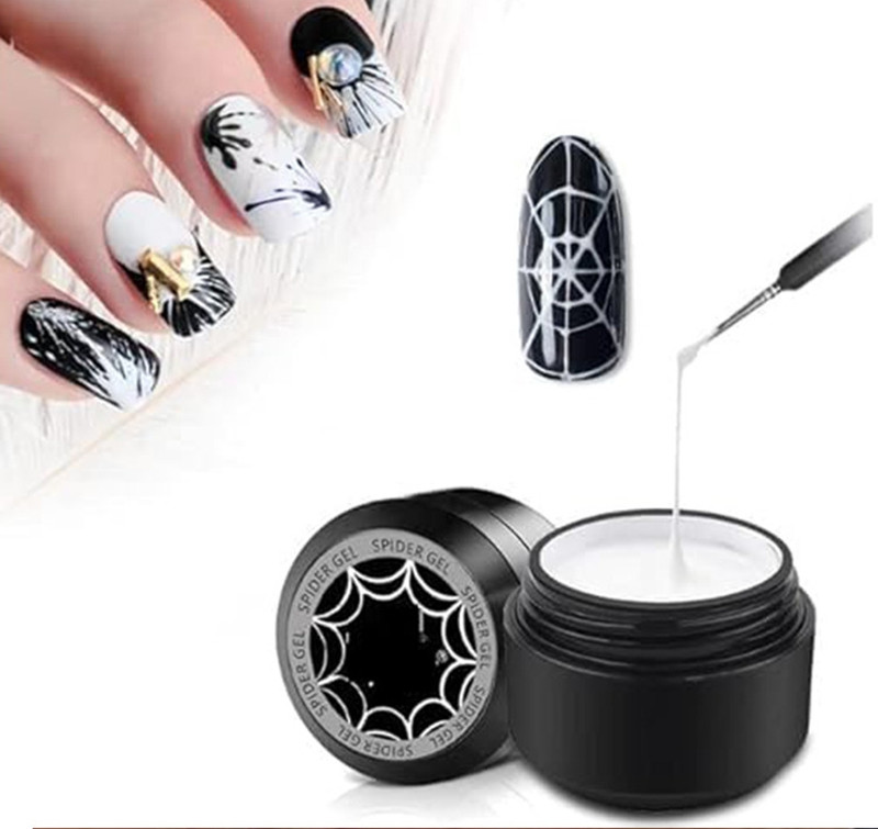 URBAN BOX Nail Art Spider Gel For Pulling Drawing Line Elastic Painted, Nail Gel Polish(Black)