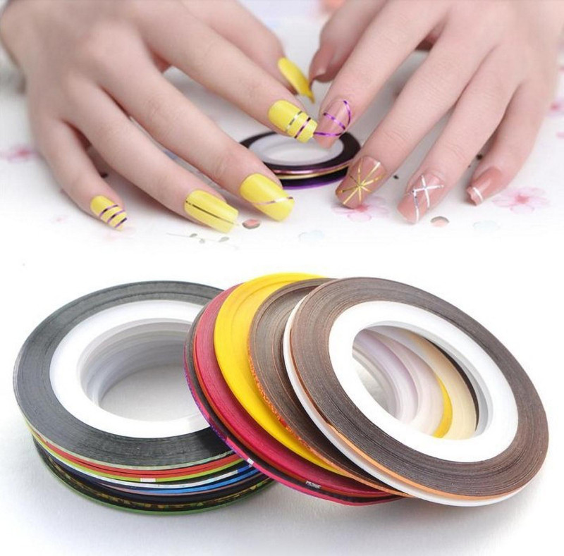 Looks United 30 X Random Color Nail Art Striping Rolls Tape Nail Sticker Nail Tip Decoration(NA)