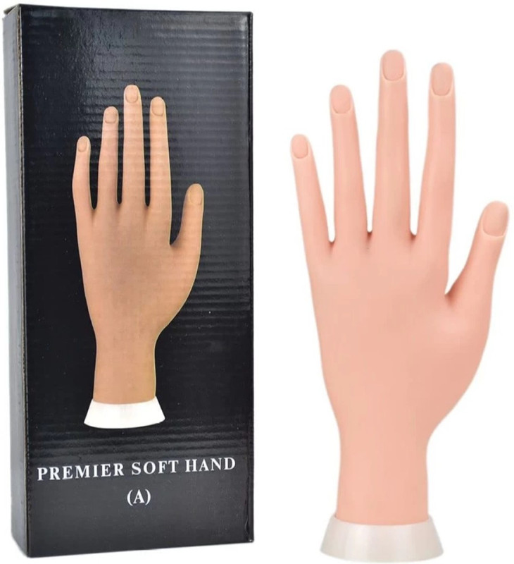 NAILSBAR Professional Practice Hand for Acrylic Nails, Fake Nail Hand Practice, Flexible Bendable 1Pcs(Skin)