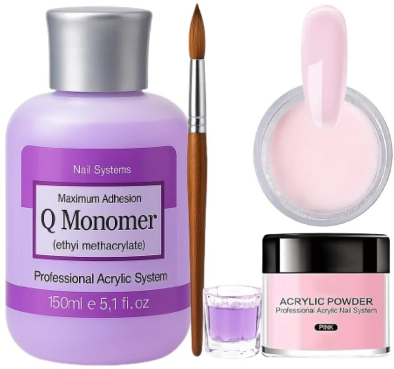 Adoere Acrylic Nail Kit, Monomer Set with Brush and Dapendish For Nail ExTENSION(MULTICOLOR)