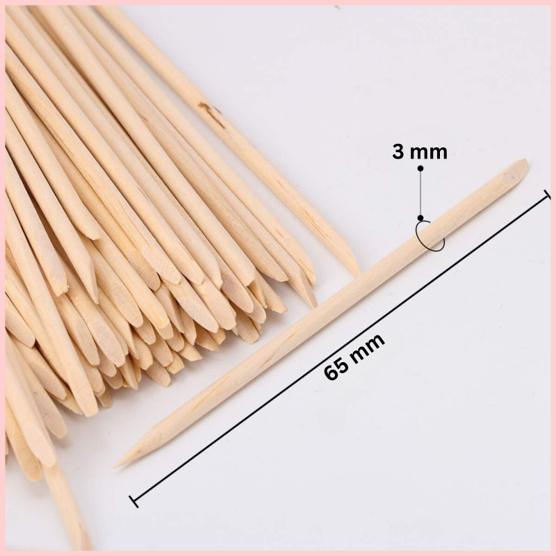 Hair line Wooden Nail Art Sticks, Double Sided Cuticle Pusher Remover Manicure-Pedicure(Wood)