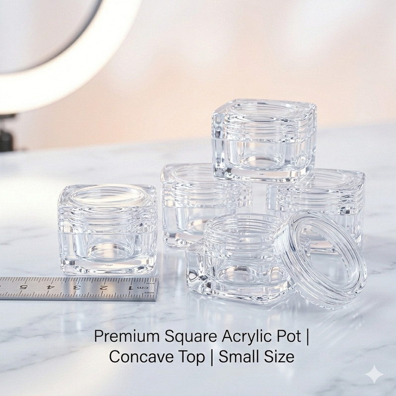 nadeco Nail Art Accessories Storage Box – Premium Transparent Acrylic Organizer 5PC(Transparent)