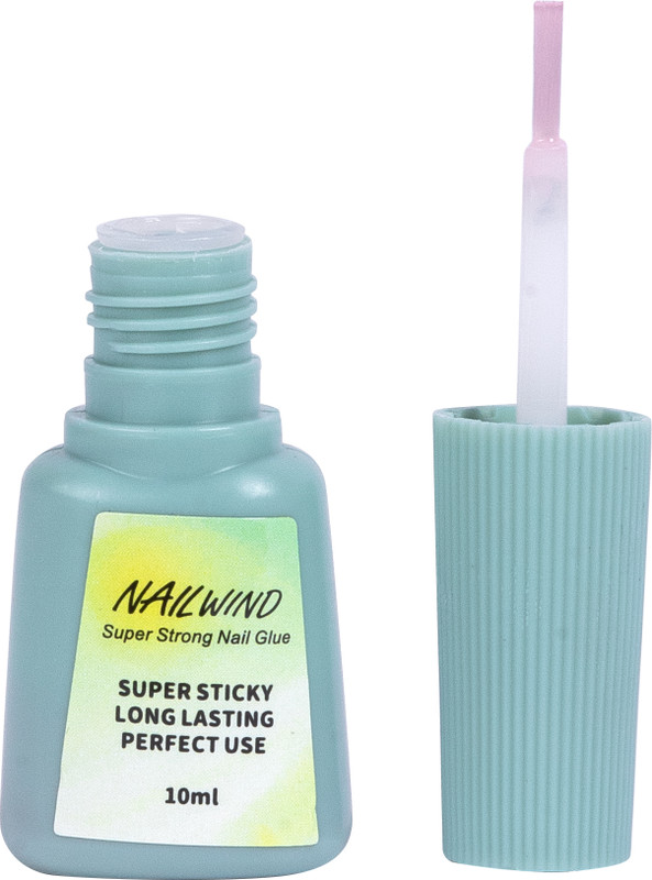 NAILWIND Brush-On Nail Glue - Fast Drying Adhesive for Glue-On Nails & Repairs 10ml(transparent)