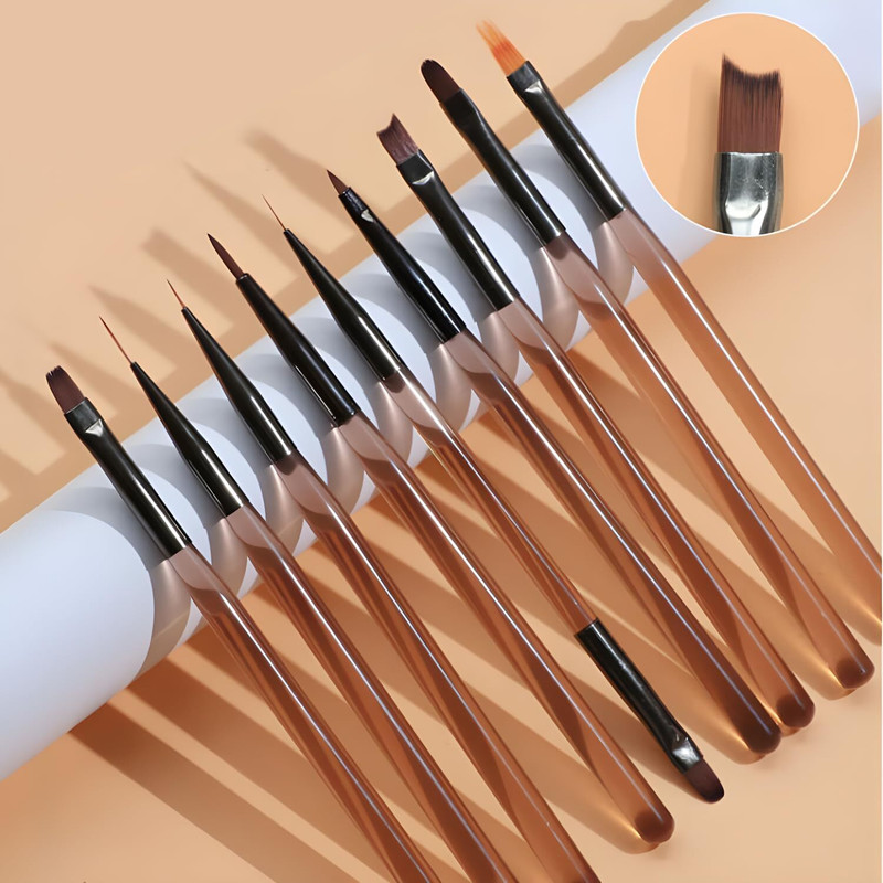 BOLT BEE 9pcs Nail Art Brushes Set(Brown)