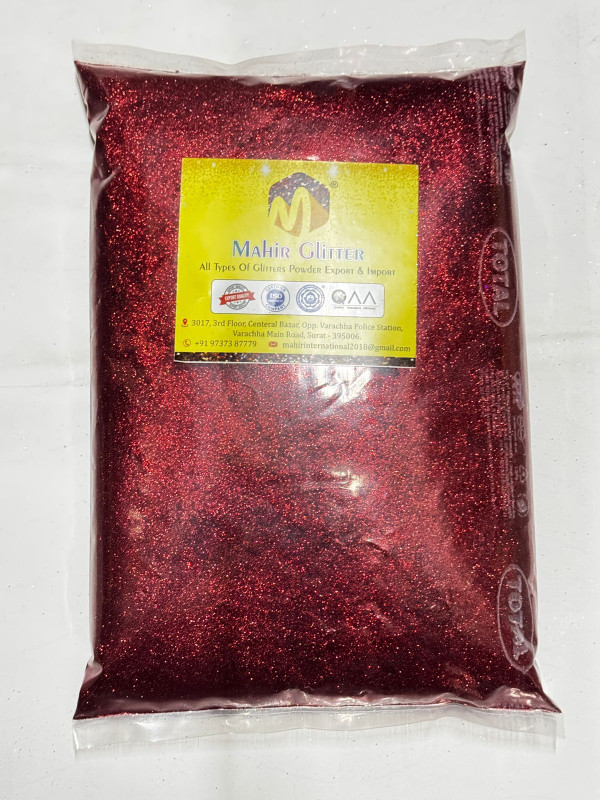 Mahir Glitter Ruby Red Premium Glitter Powder 1KG High Sparkle for Craft,Nail Art & Decor(Ruby Red)