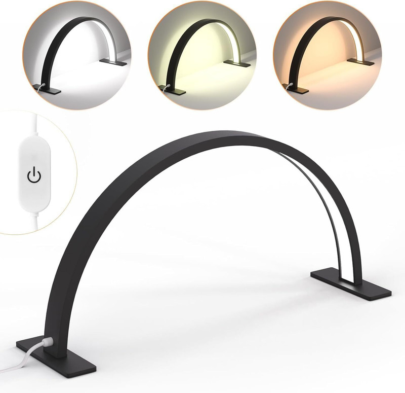 boobeen Half Moon Light for Nail Desk, Lash Led Tech Lamp Table Desk Eyelash Extension(MULTI)
