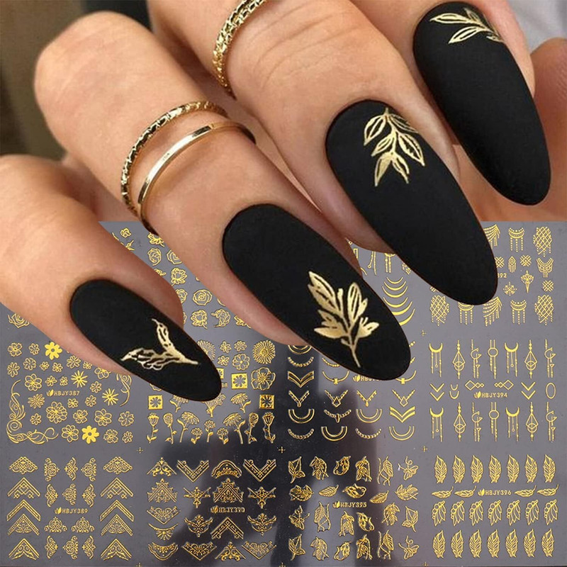 Syco Style 20 Sheets 3d Golden Nail Art Stickers(Golden)