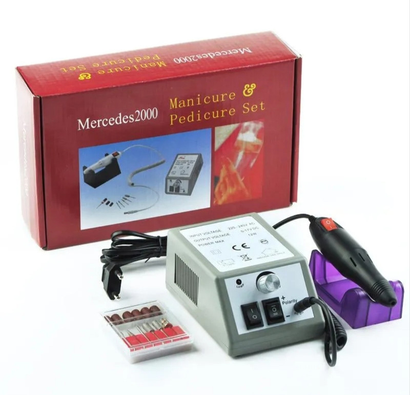 RANORE Professional Mercedes2000 Electric Nail Drill Machine Manicure Set(With Sanding Bands for Acrylic Nail Drill Gel Art Remover Pedicure Tool)