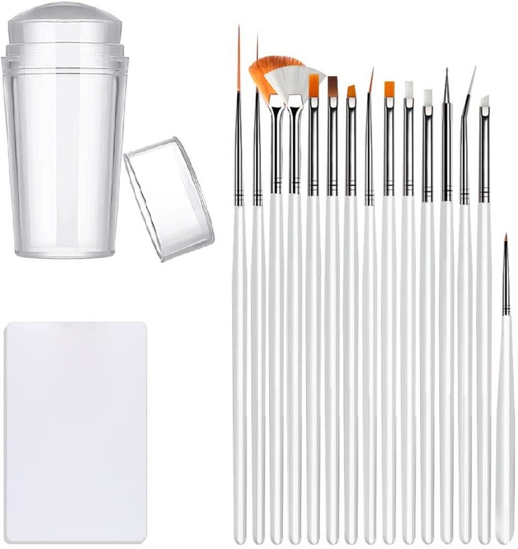 Scheibe 1 pc Nail Stamper and 15 pcs Nail Art Brushes(Multicolor)