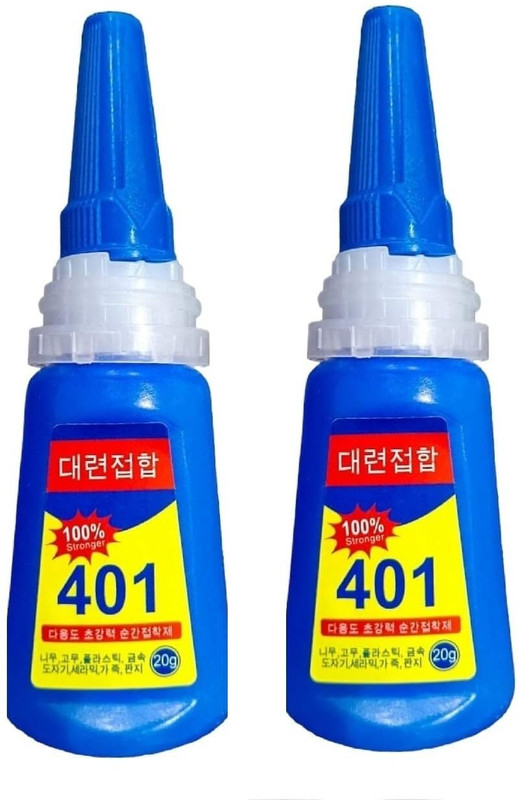 DEQNAIL Nail Super Glue Stronger 20G Bottle 401 Rapid Fix Adhesive to Dry Nails Quickly(2PCS TRANSPARENT)
