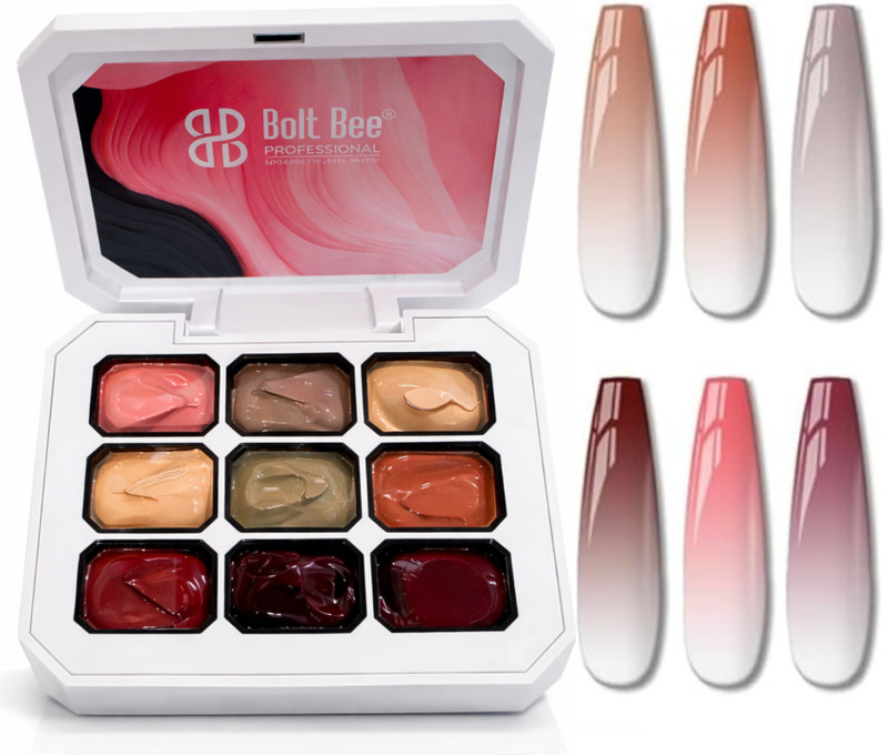 BOLT BEE Ombre Pat Gel Colors Kit for Nail Extension, French Fade & Nail Art Design(2)