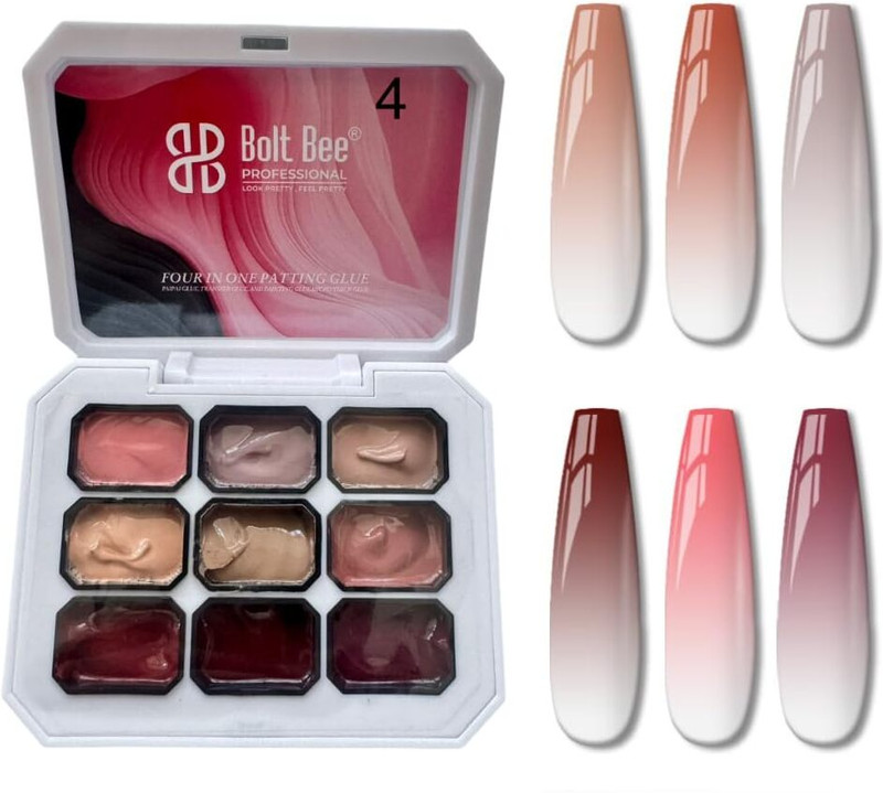 BOLT BEE Patting Gel Nail Polish Kit 9 Colors UV LED Ombre Painting Gel Gradient & Aura(multi color)
