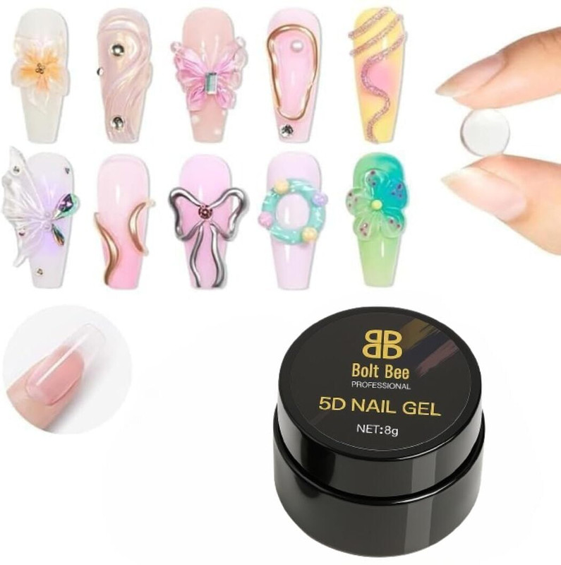 BOLT BEE 5D Sculpting Gel for Nails –3D Gel , Drawing Builder Gel for Nail Art Design(CLEAR)