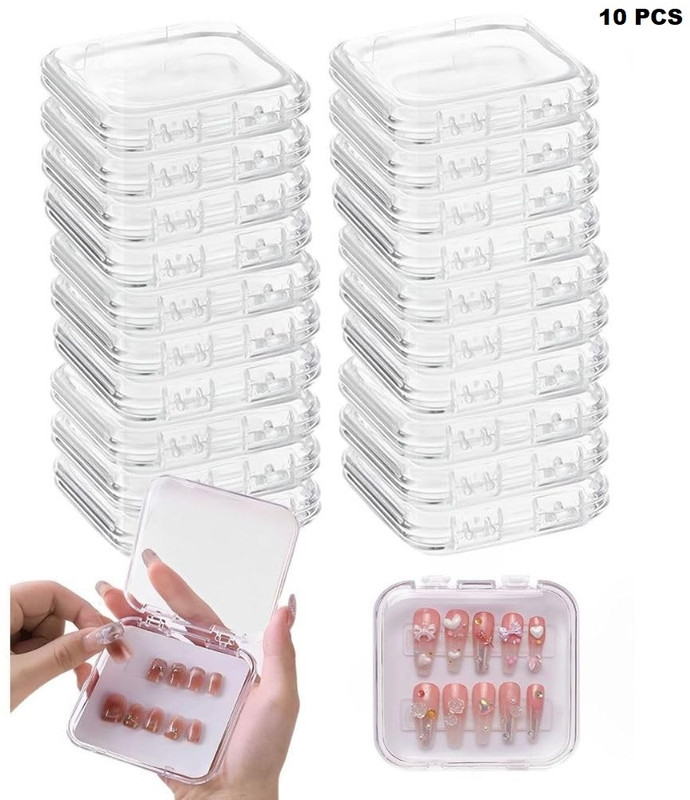 Wexsa Transparent Nail Storage Box – Pack of 10 7(white)