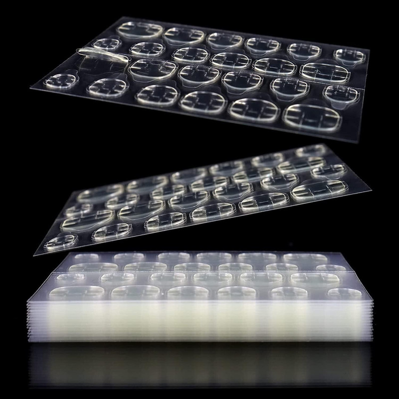 NAILWIND 6 Sheets (144 pcs) Double-side Nail Glue Sticker, Jelly Gel Tape Adhesive Tabs(Tabs Nail Glue Transparent Flexible Adhesive Fake Nails Tips for Manicure)