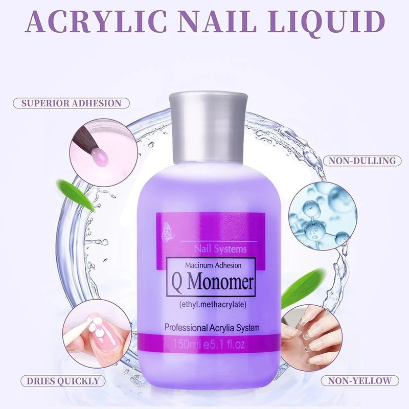 EZELFLOW BEAUTY Q Monomer | Acrylic Nail Monomer | Acrylic Nail Liquid Monomer For Acrylic Nails(Purple)