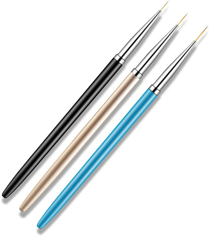 Scheibe 3pcs Nail Art Liner Brushes UV Gel Nail Brush(Multicolor)