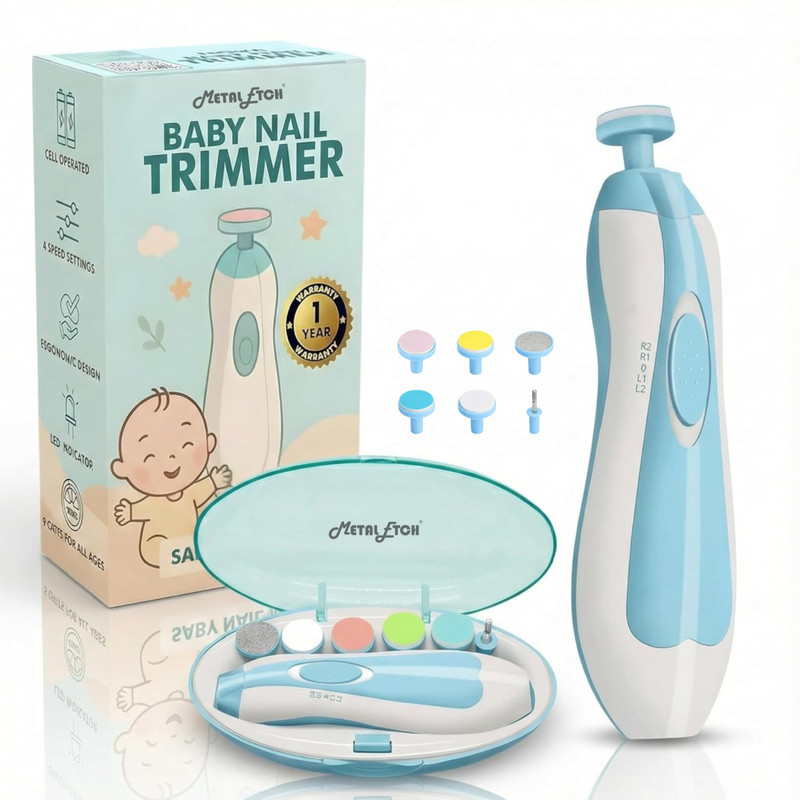 Metal Etch Baby Nail Trimmer |1 Year Warranty| Baby Nail Cutter Electric Baby Nail Clipper
