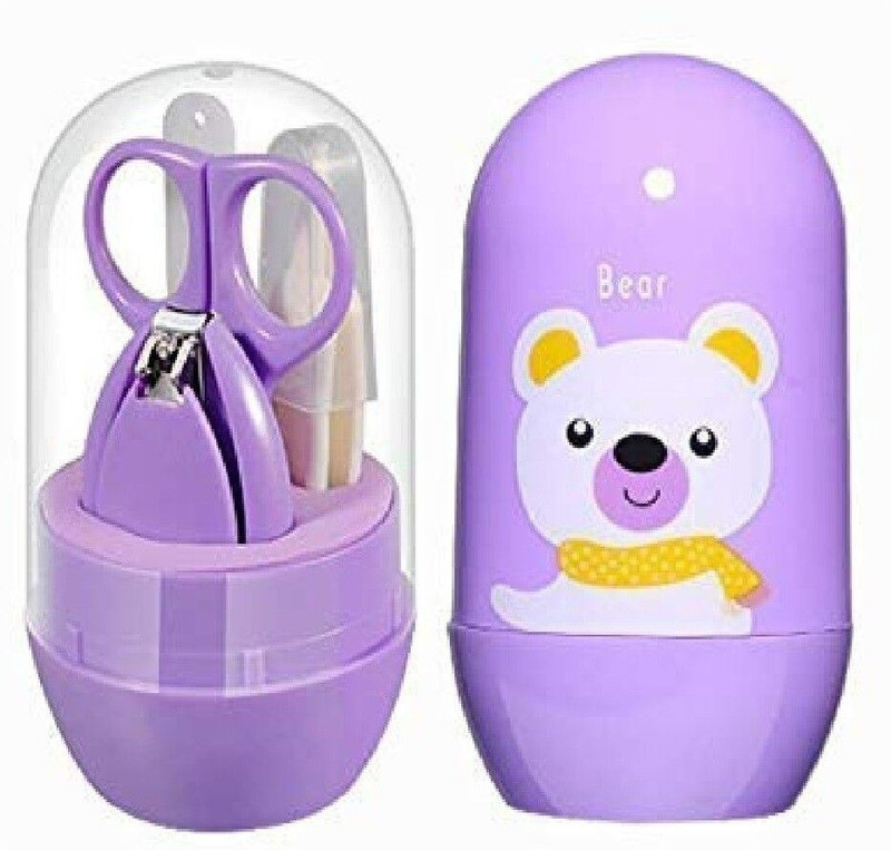 Mukky Baby Grooming Scissors & Nail Clipper Set/Kit, Manicure Set, 4pcs, (Multicolor)