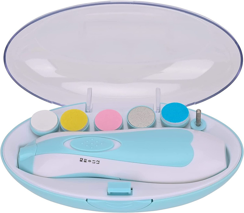 kepptal Nail File Electric,Baby Nail Trimmer with 6 Grinding Heads Safe for Newborn Baby
