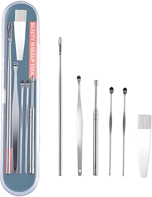 REVATAKG Stainless Steel Earwax Removal Kit Ear Cleaning Tool 6 Pcs with Storage Box