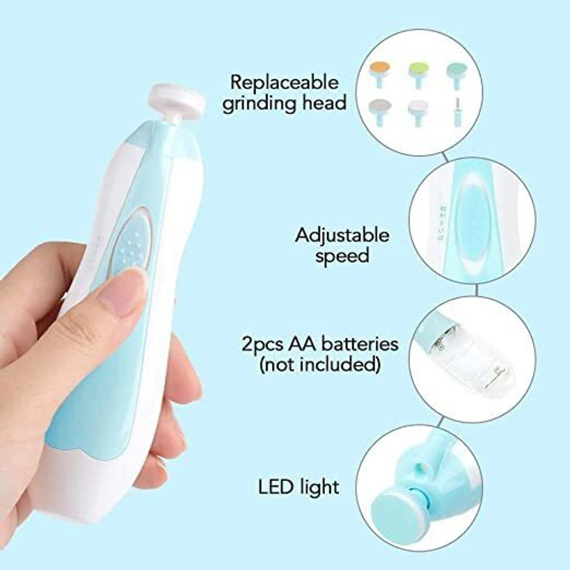 yoloji 04New Born Baby Electric Nail Trimmer With 5 Grinding Pad For Trim,(Multicolor)