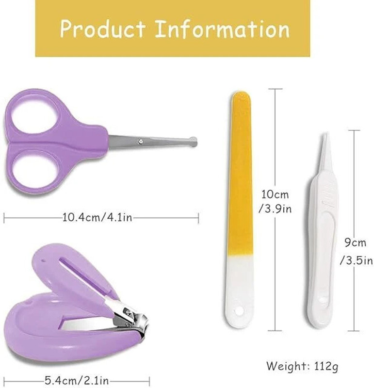 Mukky Baby Grooming Kit Baby Nail Cutter, Nail File, Nail Scissors & Tweezers
