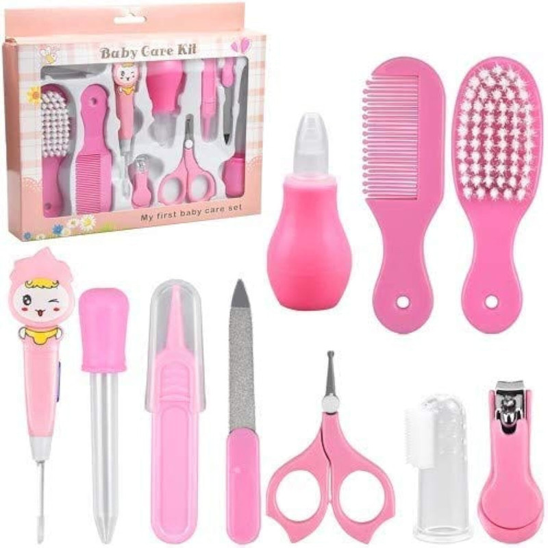 ALAKHEXPORT Baby Grooming Kit, 10 in 1 Portable Baby Grooming Kit Manual Nasal Aspirator(Multicolor)