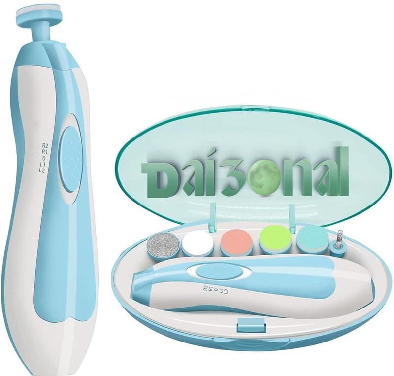 DAIZONAL 6-in-1 Safe Electric Baby Nail Trimmer Kit for Newborns, Toddlers-Whisper Quiet