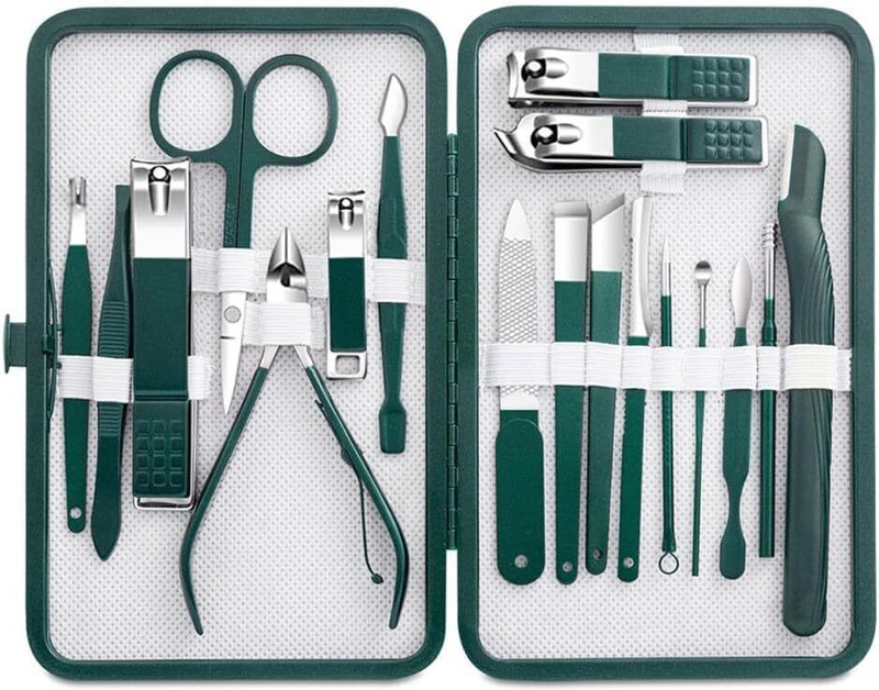 MSNB 18-in-1 Manicure & Pedicure Set Stainless Steel Grooming Kit