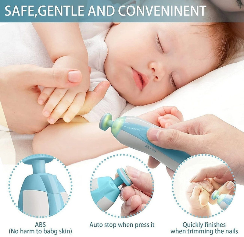 Adnate Baby Electric Drill Nail Trimmer, Filer Cum Manicure Set, Ergonomic Design,
