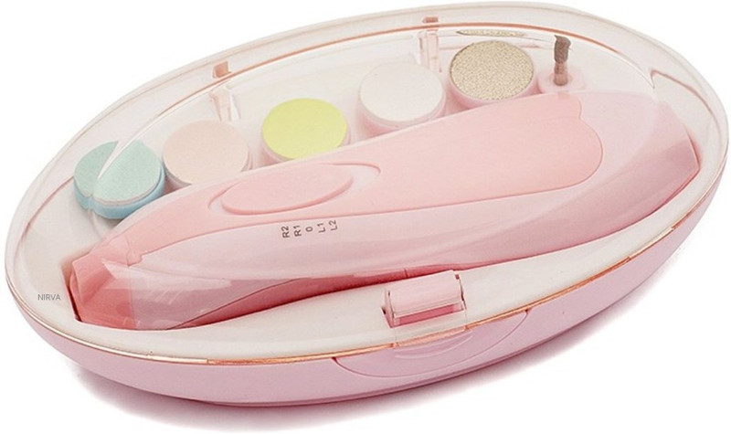 NIRVA Safe Baby Nail Trimmer, Electric Nail Clipper with Light for Newborn or Infant Toes and Fingernail, Care, Trim and Polish