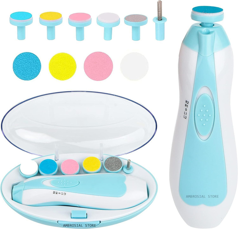 Lootwagon Nail Cutter Clippers Kit File for Kids Safe Electric Baby Trimmer Blue