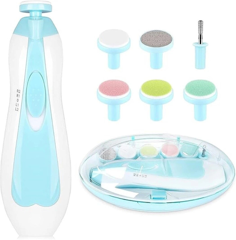 NIPTRON Electric Baby Nail Trimmer with 6 Grinding Heds for Newborn Babay