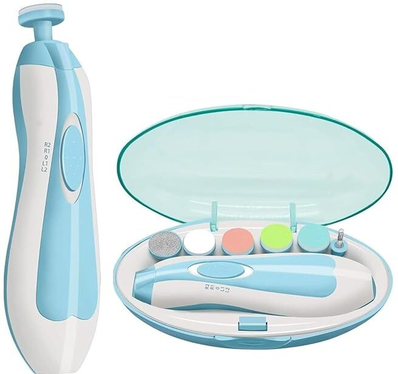 Luxen Electric Baby Nail Trimmer with 6 Grinding Heads – Safe & Gentle Nail Care Kit