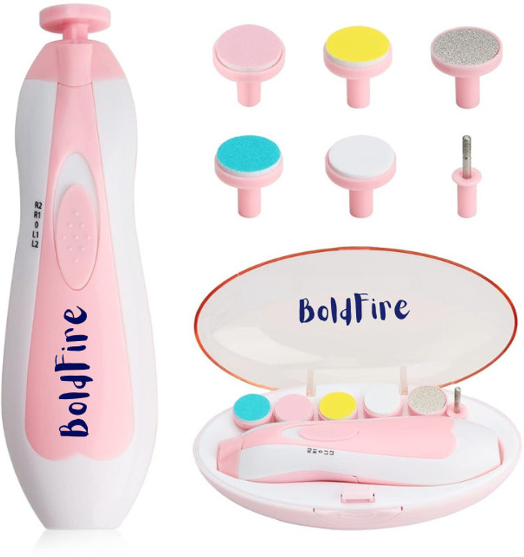 BoldFire Baby Nail Trimmer Electric Nail File Set - Safe Baby Nail Clippers with Light