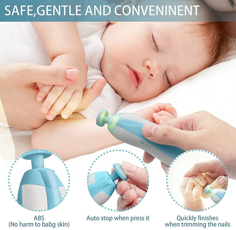 KP GLOBAL Baby Nail Trimmer Filer for Newborn Babies | Electric with 6 Safe for Kids-1