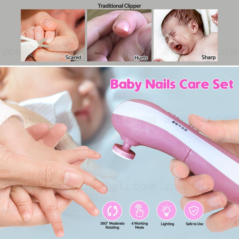 ZURU BUNCH Baby Nail Trimmer with 6 Grinding Heads Safe for New Born Safe Electric Nail Kit