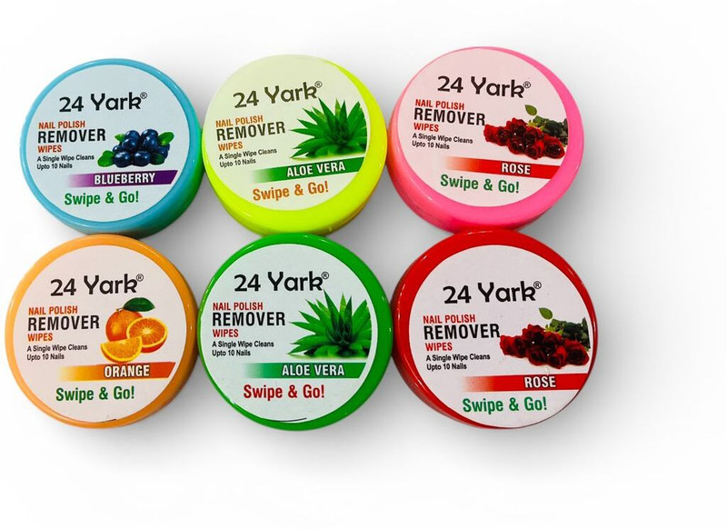 24yark Nail polish Remover-06 ( Pack of 6) Wet Wipes(26 g)