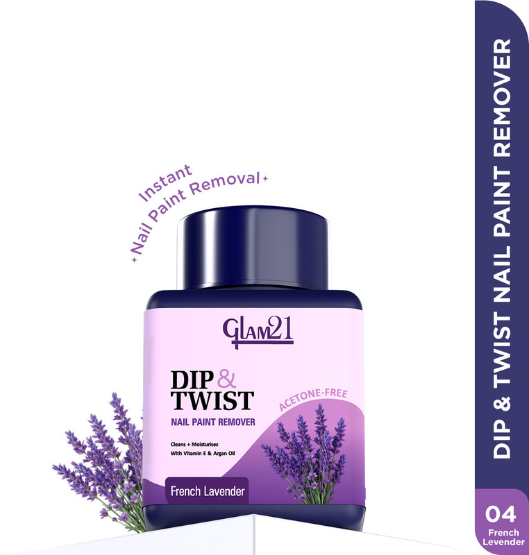 Glam21 Dip & Twist Nail Polish Remover| Enriched With Argon Oil & Vit E-French Lavender(80 ml)